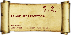 Tibor Krizosztom névjegykártya